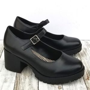New Black Platform Mary Jane Ballet Flats